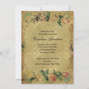 Invitation Fête des mariées Vintage Frame Gold