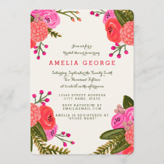 Invitation Fête des mariées vintage Garden