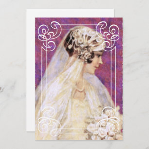 Invitation Fête des mariées Vintage mariée avec cadre