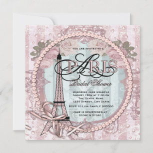 Invitation Fête des mariées vintage Pink Paris