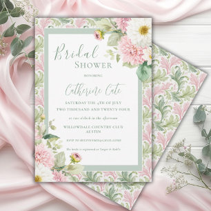 Invitation Fête des mariées Vintage rose