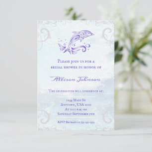 Invitation Fête des mariées violet dauphin