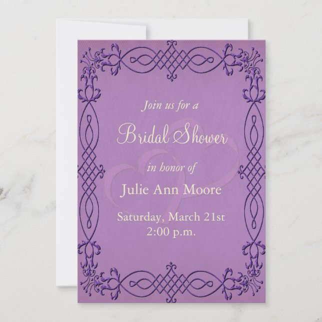 Invitation Fête des mariées violette (Devant)