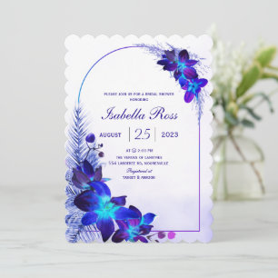 Invitation Fête des mariées violette Turquoise Blue Orchid