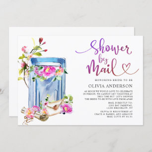 Invitation Fête des mariées virtuelle aquarelle par courrier