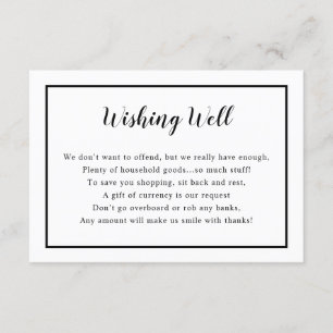 Invitation Fête des mariées Wishing well card   couleur perso