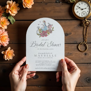 Invitation Fête des mariées Wonderland Vintage Alice Wonderla