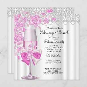 Invitation Fête des Mères Champagne Rose Pretty Brunch 2a