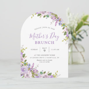 Invitation Fête des mères de Lilac Floral Brunch Party