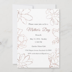 Invitation Fête des Mères, Fête des Mères Déjeuner