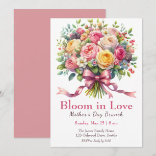 Invitation Fête des mères - Fleurir d'amour