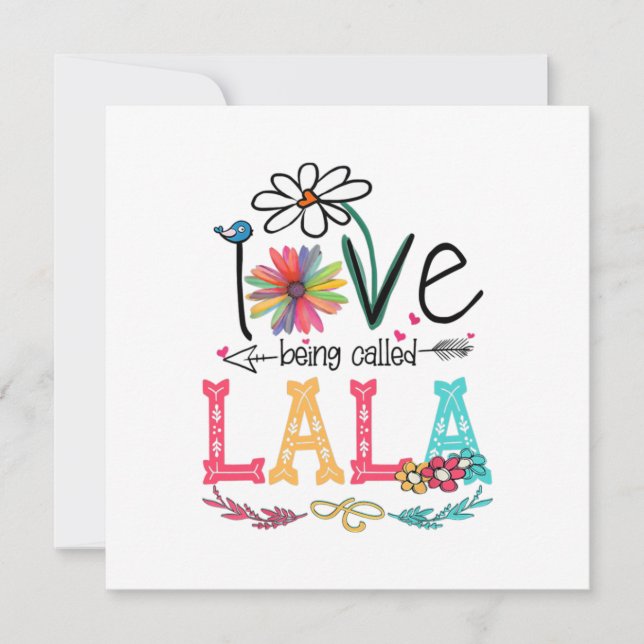 Invitation Fête des mères J'aime être appelée Lala Tournesol (Devant)