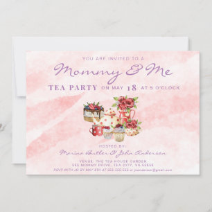 Invitation Fête des Mères Maman & Me Tea Party Pink Boho