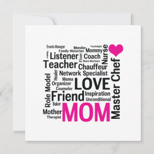 Invitation Fête des mères ou anniversaire pour une mère merve