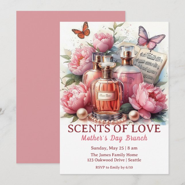 Invitation Fête des mères - Parfums d'amour (Devant / Derrière)