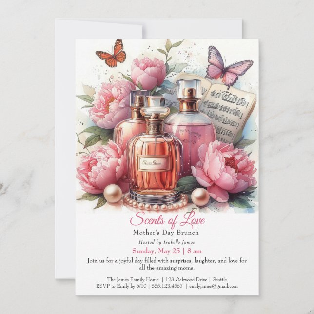 Invitation Fête des mères - Parfums d'amour (Devant)