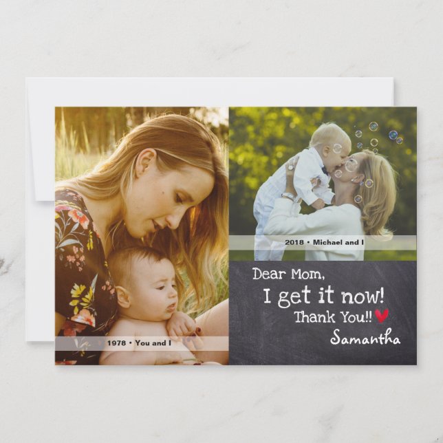 Invitation Fête des mères, Photos personnalisées (Devant)