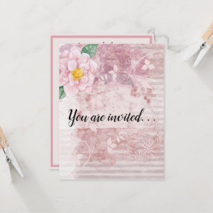 Invitation Fête des Mères Vintages et vertes roses