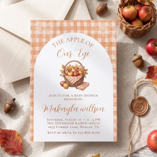 Invitation Fête des Moissons Bébé Shower Apple of Our Eye
