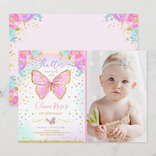 Invitation Fête des papillons d'invitation d'anniversaire