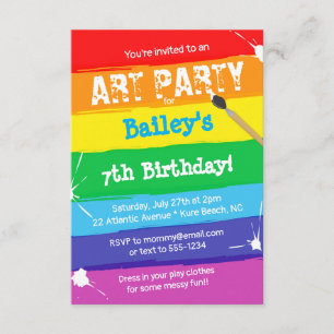 Invitation Fête des peintures colorées