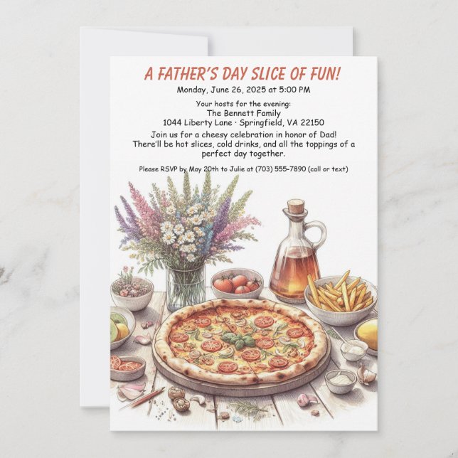 Invitation Fête des Pères - Dîner de famille modifiable (Devant)