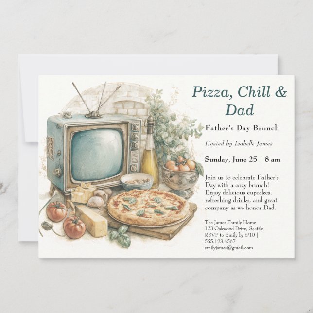Invitation Fête des Pères - Fête de la télévision - Fête de c (Devant)