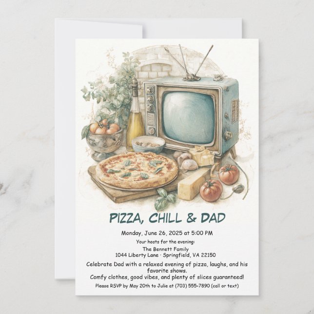 Invitation Fête des Pères - Fête de la télévision - Fête de c (Devant)