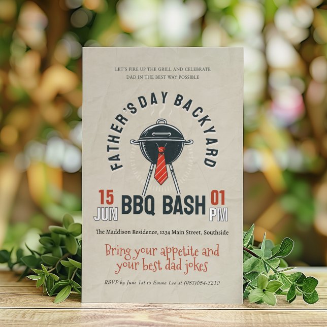 Invitation Fête des pères Jardin BBQ Bash Party (Créateur téléchargé)