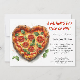 Invitation Fête des Pères Pizza Party – Dîner de famille modi