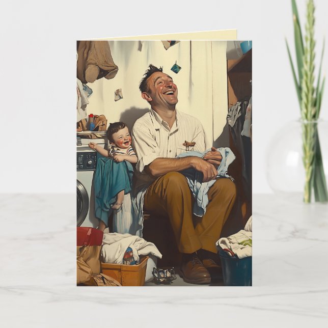 Invitation Fête des pères rires dans la buanderie (Devant)