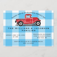 Fête des pères Vintage Camion Bleu Buffalo Check