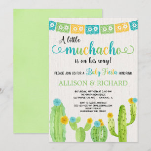 Invitation Fête des petits muchacho en couple baby shower
