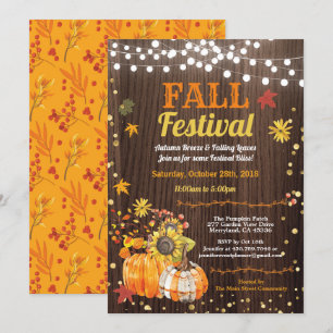 Invitation Fête des récoltes d'automne timbre de citrouille r