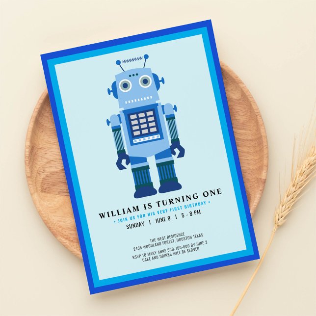 Invitation Fête des robots fête d'anniversaire (Créateur téléchargé)