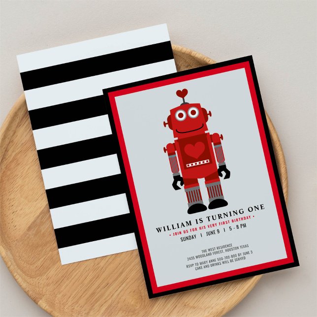 Invitation Fête des robots fête d'anniversaire (Créateur téléchargé)
