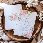 Invitation Fête des roses roses rose féminine 60e anniversair<br><div class="desc">Une belle et féminine invitation à fêter un 60ème anniversaire dans un style élégant. Ce design floral est bordé d'un cadre de roses et de verdure charmants. Cette invitation est disponible sous forme d'invitation imprimée ou de téléchargement numérique.</div>