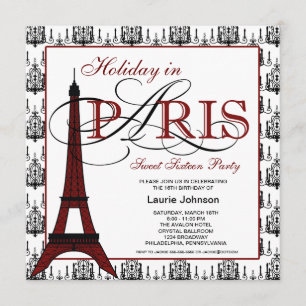 Invitation Fête des seize ans à Paris