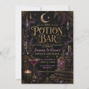 Invitation Fête des seize ans au bar de potions