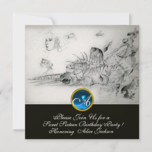 Invitation Fête des seize ans de COQUILLAGES Saphir Monogramm