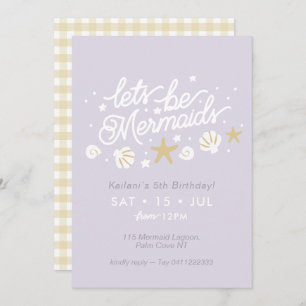 Invitation Fête des sirènes Lilac & En vichy Filles Anniversa