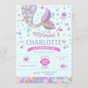 Invitation Fête des sirènes pour l'anniversaire de Mermaid