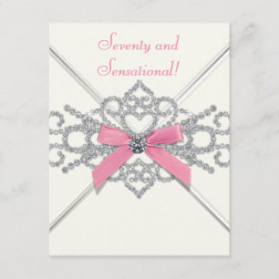 Invitation Fête des soixante-dix ans Diamants Roses