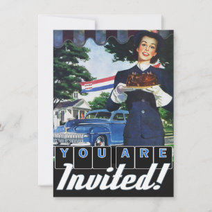 Invitation Fête des voitures Vintages classiques du 4 juillet