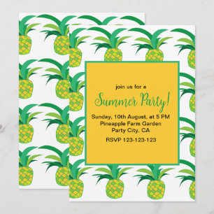 Invitation Fête d'été à l'ananas Tropical Ananas