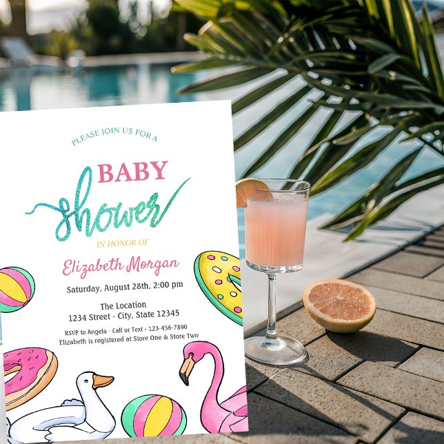 Invitation Fête d'été au bord de la piscine (Créateur téléchargé)