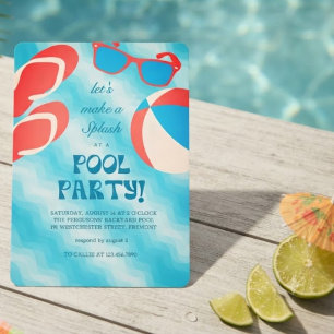 Invitation Fête d'été au bord de la piscine Splash & Chill