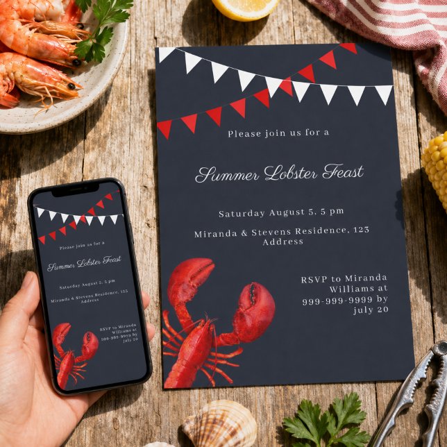 Invitation Fête d'été au homard (Créateur téléchargé)