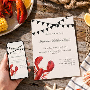 Invitation Fête d'été au homard