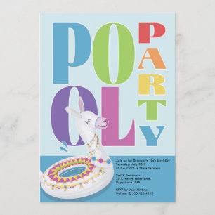 Invitation Fête d'été de la Llama Pool